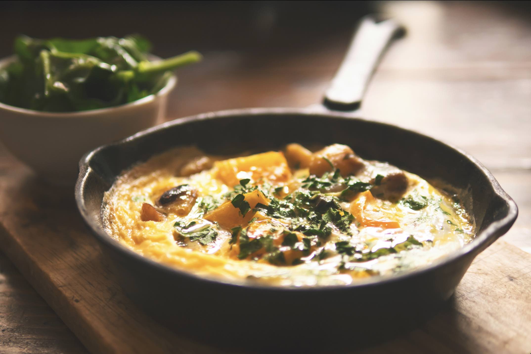 Tofu Omelet with Spinach