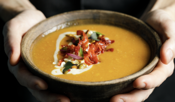 Roasted Sweet Potato and Onion Soup.